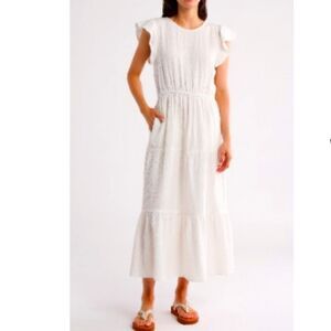 Maisie Flutter Sleeve Cotton Midi Dress size XS